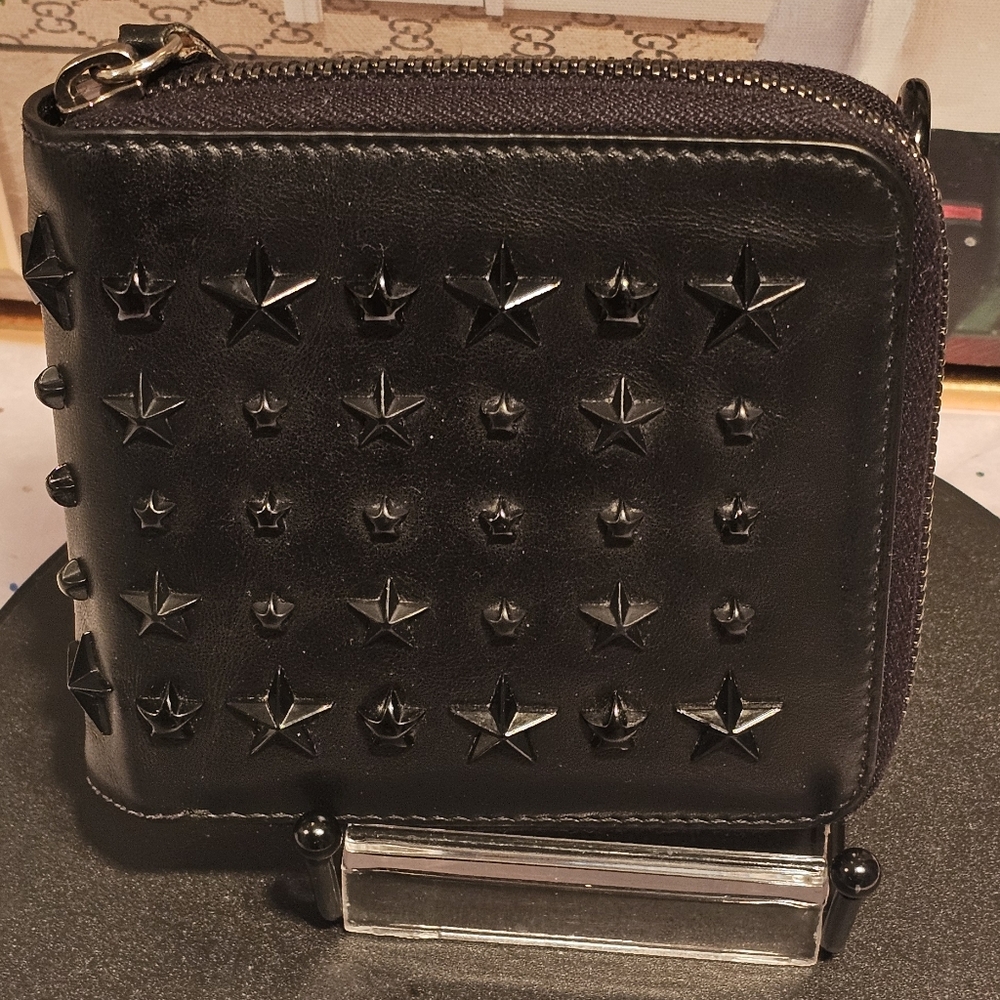 Jimmy Choo Men's Star Studded  Leather Wallet